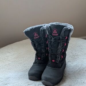 Kamik Black and Pink Winter Boots